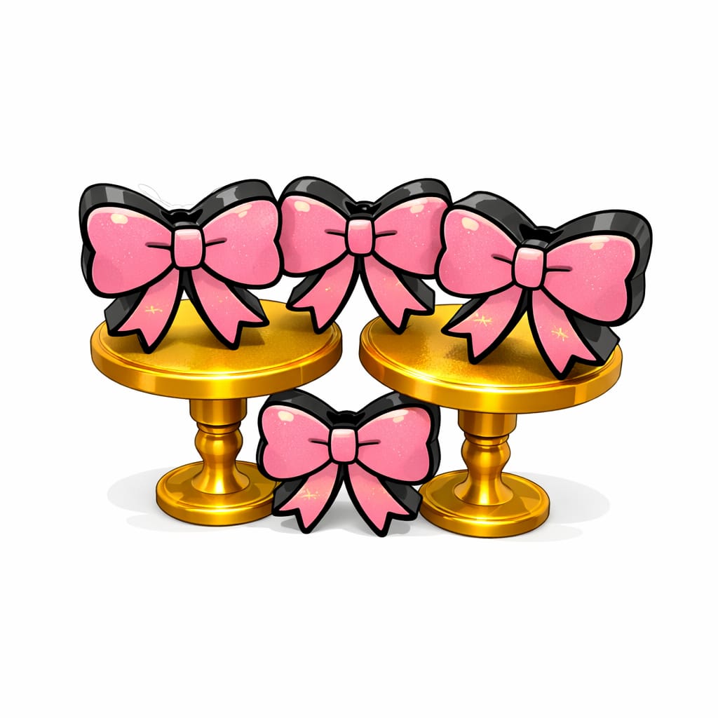 Pink Bow - Straw Topper