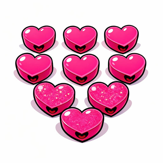 Pink Heart - Straw Topper