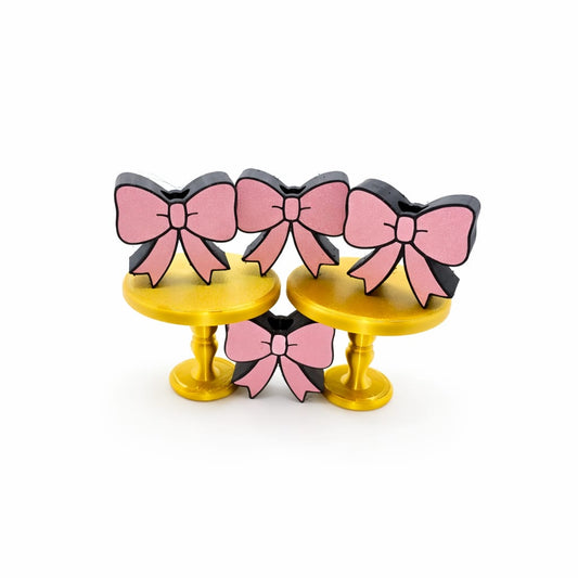 Pink Bow - Straw Topper